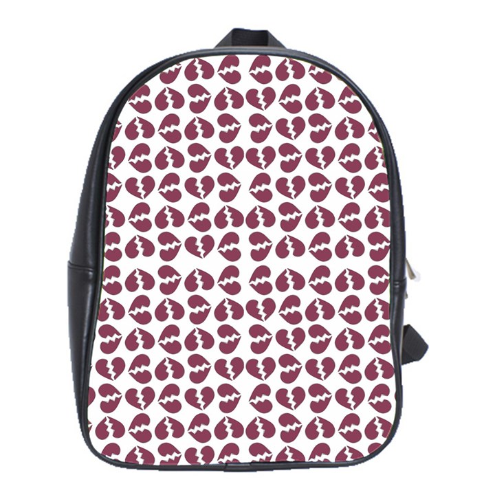 Love In Pieces Print Pattern Design School Bag (Large)