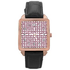 Love In Pieces Print Pattern Design Rose Gold Leather Watch  by dflcprintsclothing