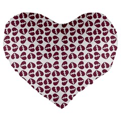 Love In Pieces Print Pattern Design Large 19  Premium Flano Heart Shape Cushions by dflcprintsclothing