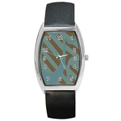 Earthbound Geometry Print Barrel Style Metal Watch