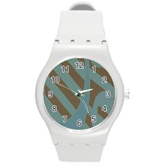 Earthbound Geometry Print Round Plastic Sport Watch (m)