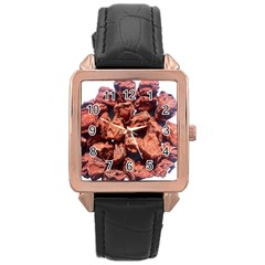 Red Salty Plums On Rose Gold Leather Watch  by SaltyPlums2024