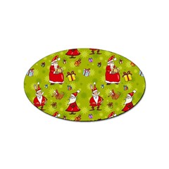 Background With Santa Claus, Christmas Decorations Sticker Oval (10 Pack) by kyorashop23