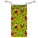 Background With Santa Claus, Christmas Decorations Jewelry Bag Front