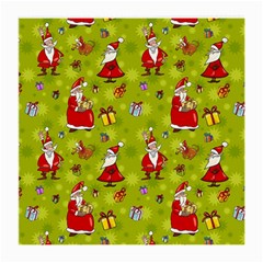 Background With Santa Claus, Christmas Decorations Medium Glasses Cloth (2 Sides) by kyorashop23