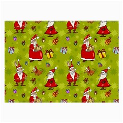 Background With Santa Claus, Christmas Decorations Large Glasses Cloth (2 Sides) by kyorashop23