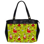 Background With Santa Claus, Christmas Decorations Oversize Office Handbag (2 Sides) Front