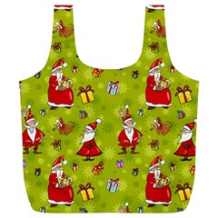 Background With Santa Claus, Christmas Decorations Full Print Recycle Bag (xl) by kyorashop23