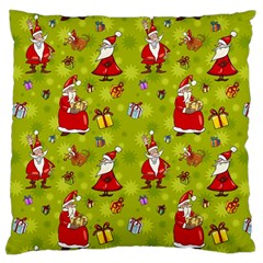 Background With Santa Claus, Christmas Decorations Large Premium Plush Fleece Cushion Case (two Sides) by kyorashop23