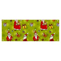 Background With Santa Claus, Christmas Decorations Banner And Sign 8  X 3  by kyorashop23