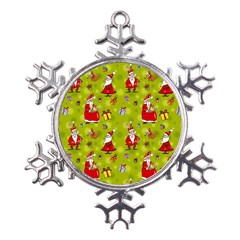 Background With Santa Claus, Christmas Decorations Metal Large Snowflake Ornament