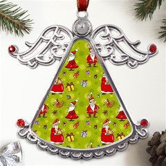 Background With Santa Claus, Christmas Decorations Metal Angel With Crystal Ornament by kyorashop23