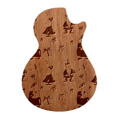 Background With Santa Claus, Christmas Decorations Guitar Shape Wood Guitar Pick Holder Case And Picks Set