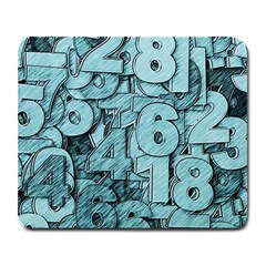 Blue Digits Background, Artwork, Numbers Large Mousepad