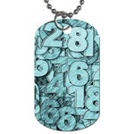 Blue Digits Background, Artwork, Numbers Dog Tag (One Side) Front