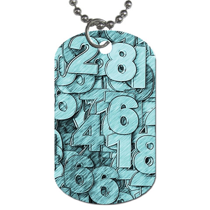 Blue Digits Background, Artwork, Numbers Dog Tag (One Side)