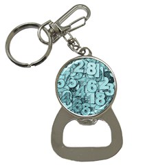 Blue Digits Background, Artwork, Numbers Bottle Opener Key Chain