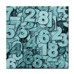 Blue Digits Background, Artwork, Numbers Face Towel