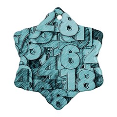 Blue Digits Background, Artwork, Numbers Ornament (Snowflake)