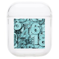 Blue Digits Background, Artwork, Numbers Soft TPU AirPods 1/2 Case