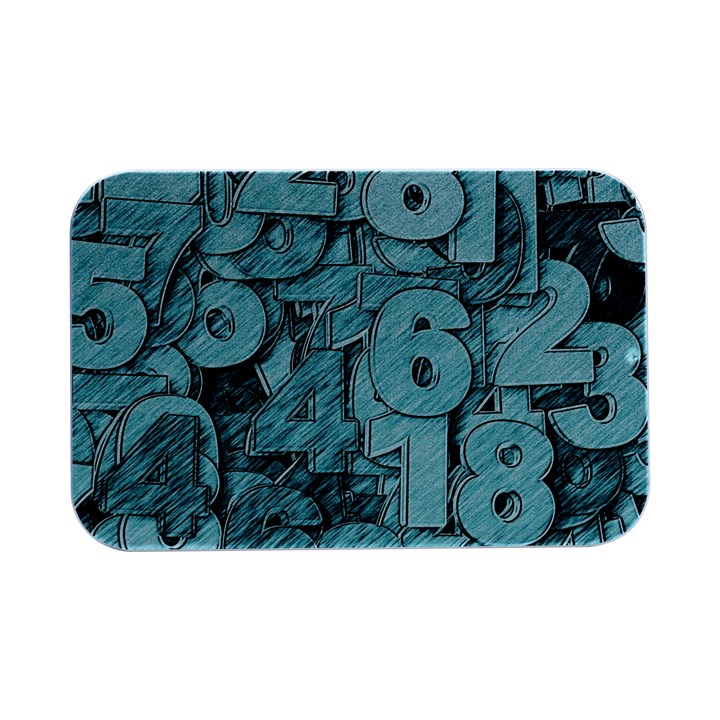 Blue Digits Background, Artwork, Numbers Open Lid Metal Box (Silver)  