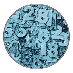 Blue Digits Background, Artwork, Numbers Wireless Fast Charger(White)