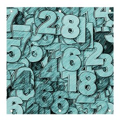 Blue Digits Background, Artwork, Numbers Banner and Sign 4  x 4 