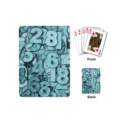 Blue Digits Background, Artwork, Numbers Playing Cards Single Design (mini)