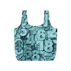 Blue Digits Background, Artwork, Numbers Full Print Recycle Bag (s) by kyorashop23