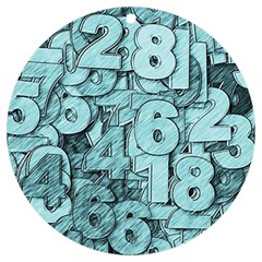 Blue Digits Background, Artwork, Numbers Uv Print Acrylic Ornament Round by kyorashop23