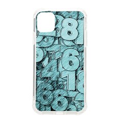 Blue Digits Background, Artwork, Numbers Iphone 11 Tpu Uv Print Case