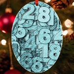 Blue Digits Background, Artwork, Numbers UV Print Acrylic Ornament Oval Front