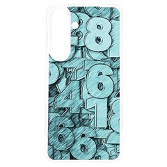 Blue Digits Background, Artwork, Numbers Samsung Galaxy S24 6 2 Inch Tpu Uv Case