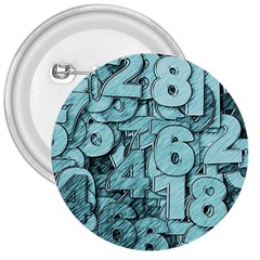 Blue Digits Background, Artwork, Numbers 3  Buttons by kyorashop23