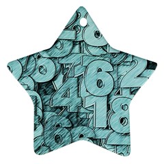 Blue Digits Background, Artwork, Numbers Ornament (star)