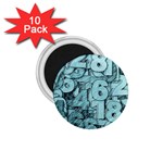 Blue Digits Background, Artwork, Numbers 1.75  Magnets (10 pack)  Front