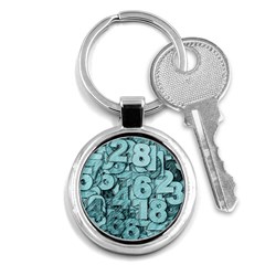 Blue Digits Background, Artwork, Numbers Key Chain (round) by kyorashop23