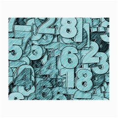 Blue Digits Background, Artwork, Numbers Small Glasses Cloth by kyorashop23