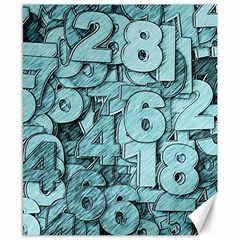 Blue Digits Background, Artwork, Numbers Canvas 8  X 10  by kyorashop23