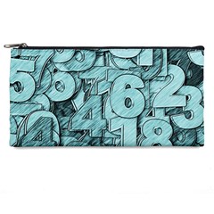 Blue Digits Background, Artwork, Numbers Pencil Case by kyorashop23