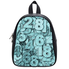 Blue Digits Background, Artwork, Numbers School Bag (small)