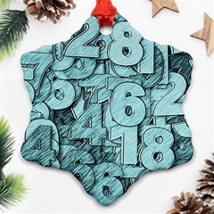 Blue Digits Background, Artwork, Numbers Ornament (snowflake)