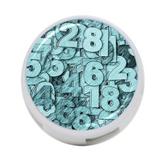 Blue Digits Background, Artwork, Numbers 4-port Usb Hub (two Sides) by kyorashop23