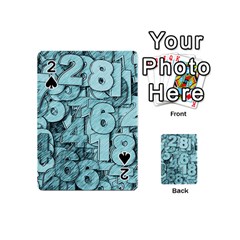 Blue Digits Background, Artwork, Numbers Playing Cards 54 Designs (mini)