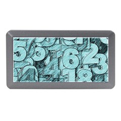 Blue Digits Background, Artwork, Numbers Memory Card Reader (mini) by kyorashop23