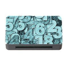 Blue Digits Background, Artwork, Numbers Memory Card Reader With Cf by kyorashop23