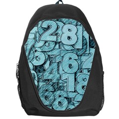 Blue Digits Background, Artwork, Numbers Backpack Bag by kyorashop23