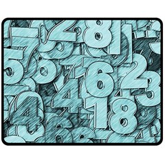 Blue Digits Background, Artwork, Numbers Two Sides Fleece Blanket (medium) by kyorashop23