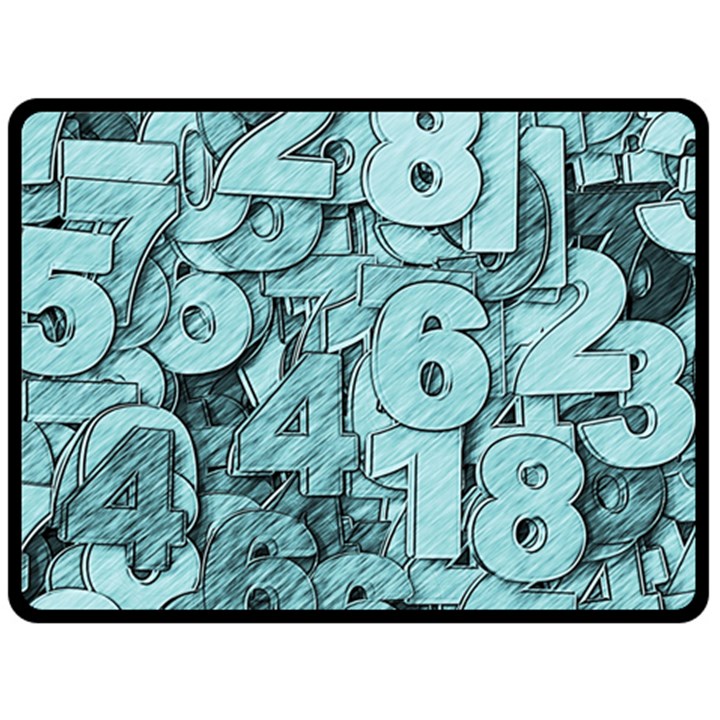 Blue Digits Background, Artwork, Numbers Two Sides Fleece Blanket (Large)