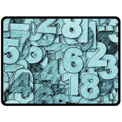 Blue Digits Background, Artwork, Numbers Two Sides Fleece Blanket (large) by kyorashop23